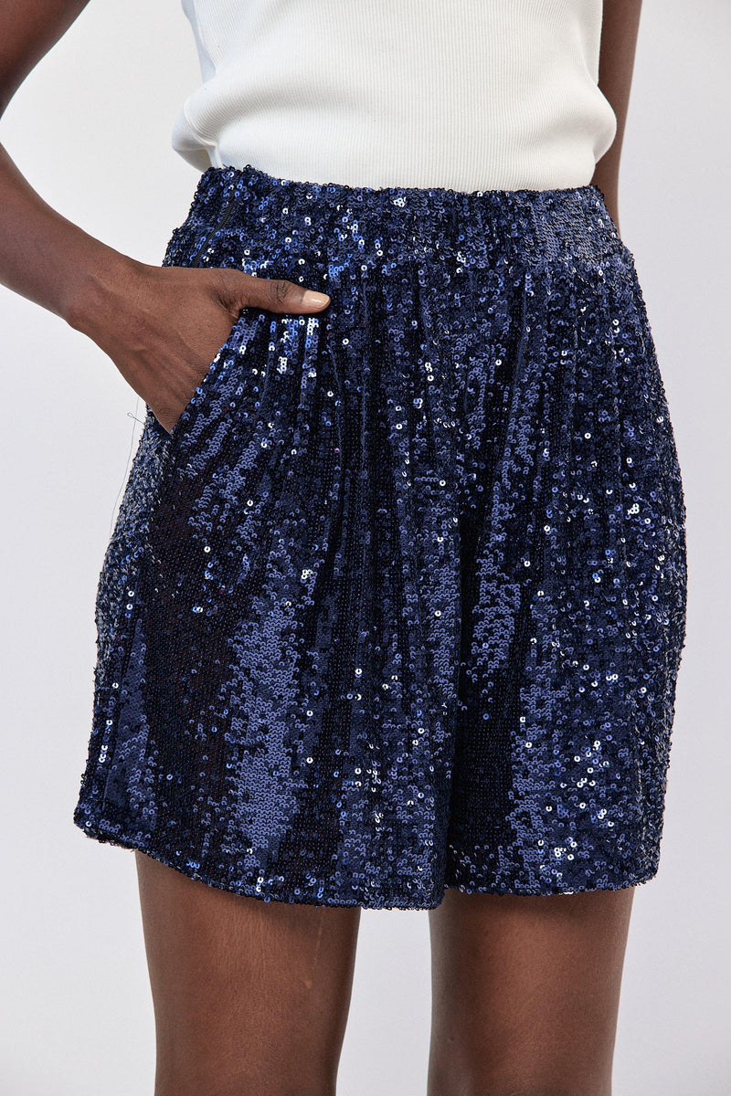 🍁  Autumn - 1990 Shorts - Navy sequins