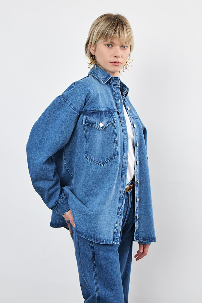 🌿Spring 2025 - Western  Shirt - Light Blue Denim