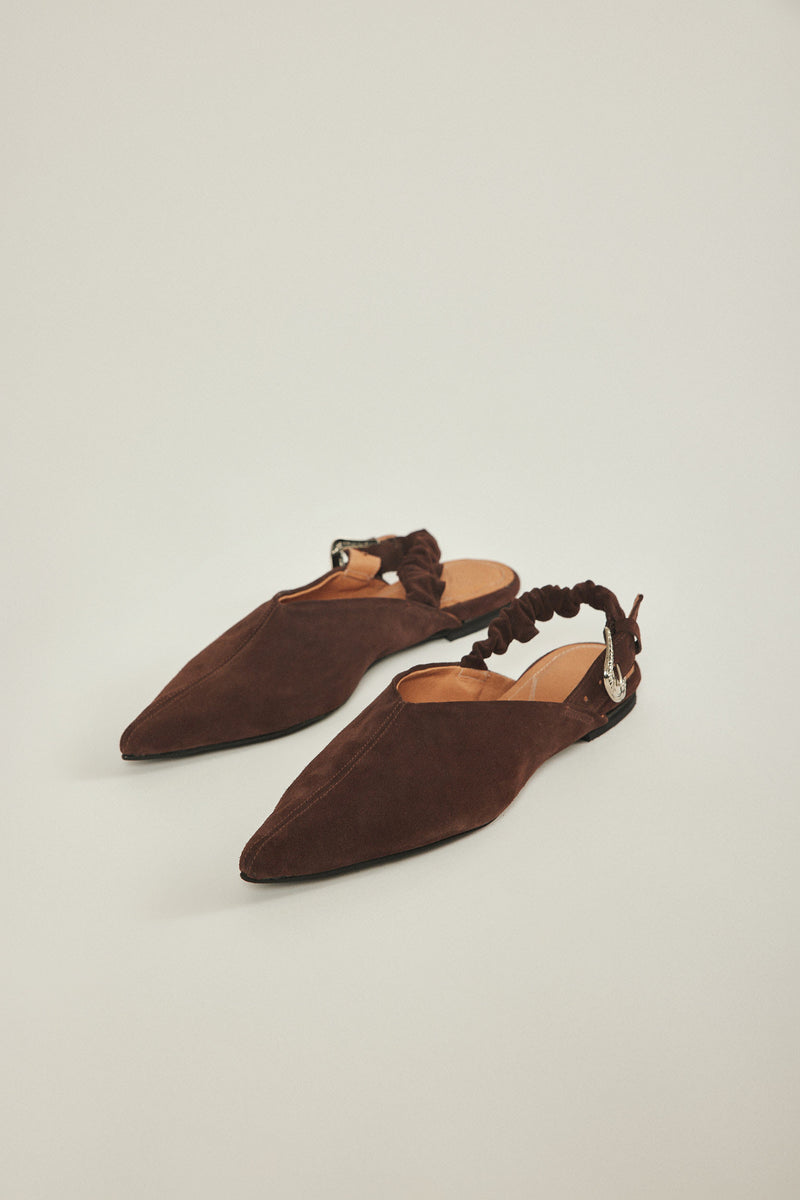 🌸 SAKURA 100% Brown Genuine Leather Pointed Flats