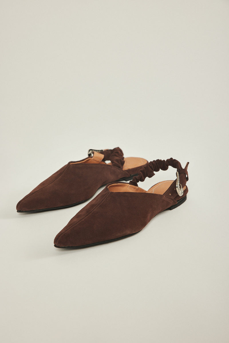 🌸 SAKURA 100% Brown Genuine Leather Pointed Flats