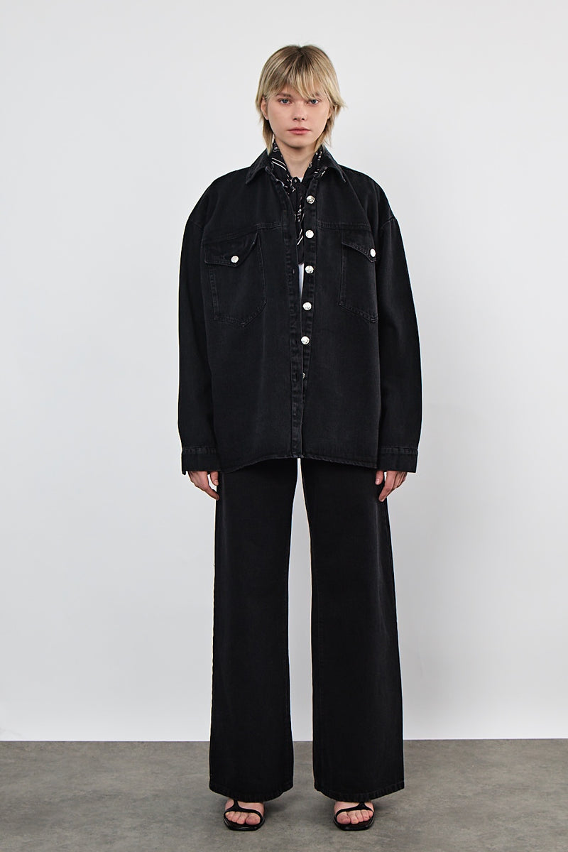 🌿Spring 2025 - Western  Shirt - Washed 🧽 Black Denim