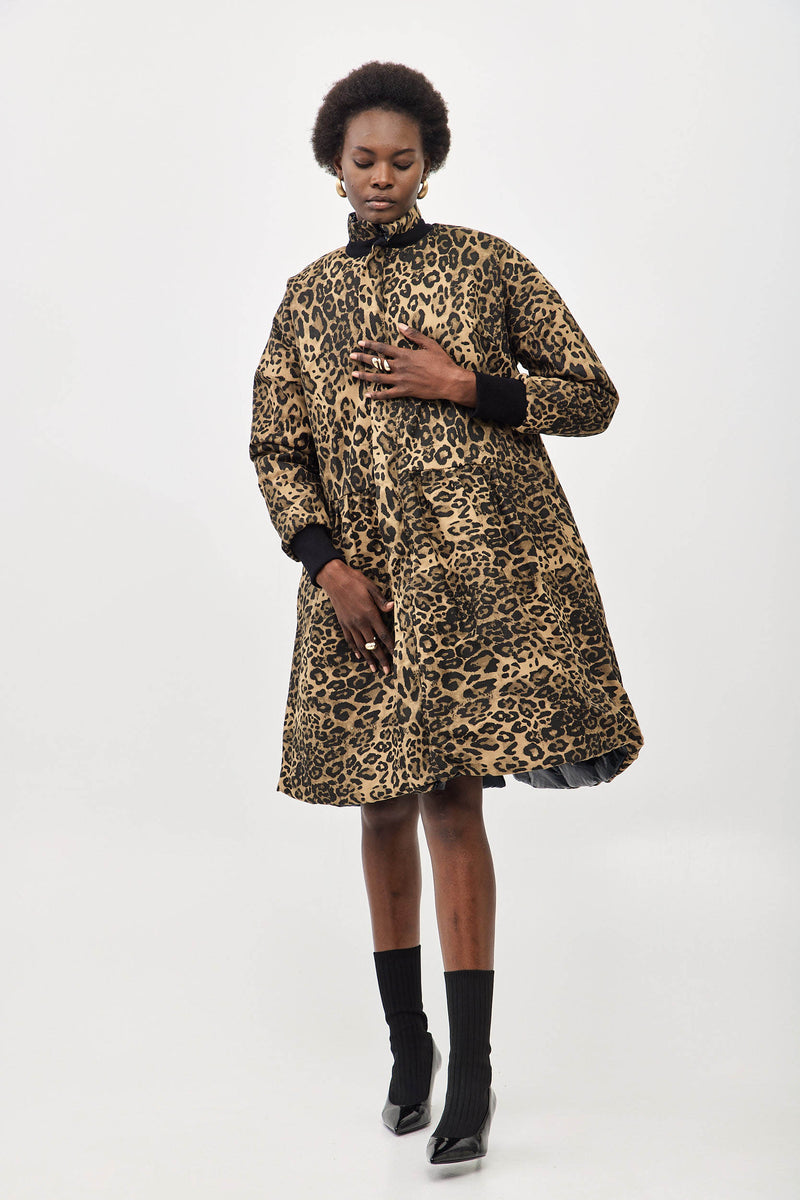 🧣Winter 2025 - Is it real ? reversible Longline Puffer Coat (Leopard+Black)