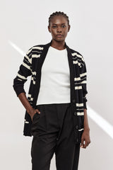 🧣Winter 2024/2025 - Saba Cardigan -  Black with striped