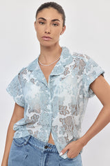 🍁Autumn 2024/2025 - Frida Shirt - Ice Blue lace