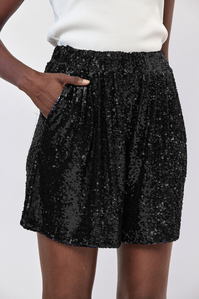 🍁  Autumn - 1990 Shorts - Black sequins