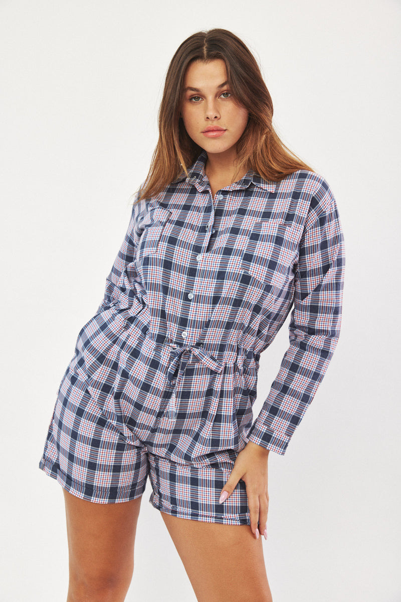 Plaid romper clearance womens